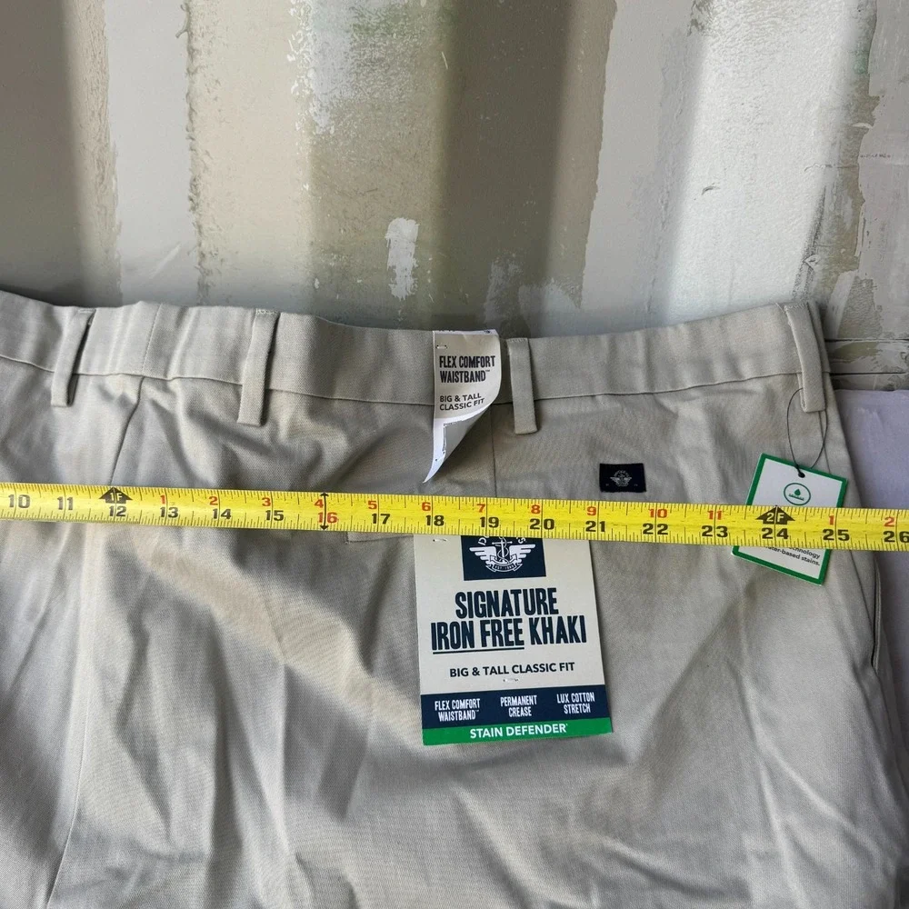 Dockers Signature Iron Free Khaki Pants Mens 54x30 Olive Green Classic Fit